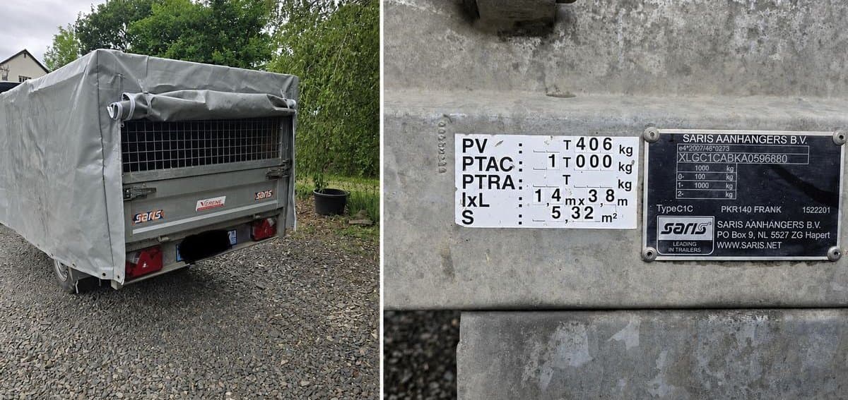 Remorque Saris pkr 140 benne 3