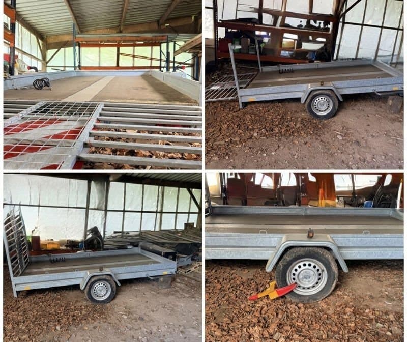 Remorque Plateau Niewiadow – 750 kg – Très bon état – 2 200